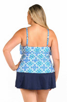 24th & Ocean: Plus Size Beachside Tile Two Tiered Tankini Top