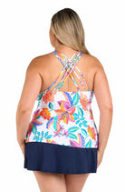 24th & Ocean: Plus Size Francesca Tropical Crossback Tankini Top