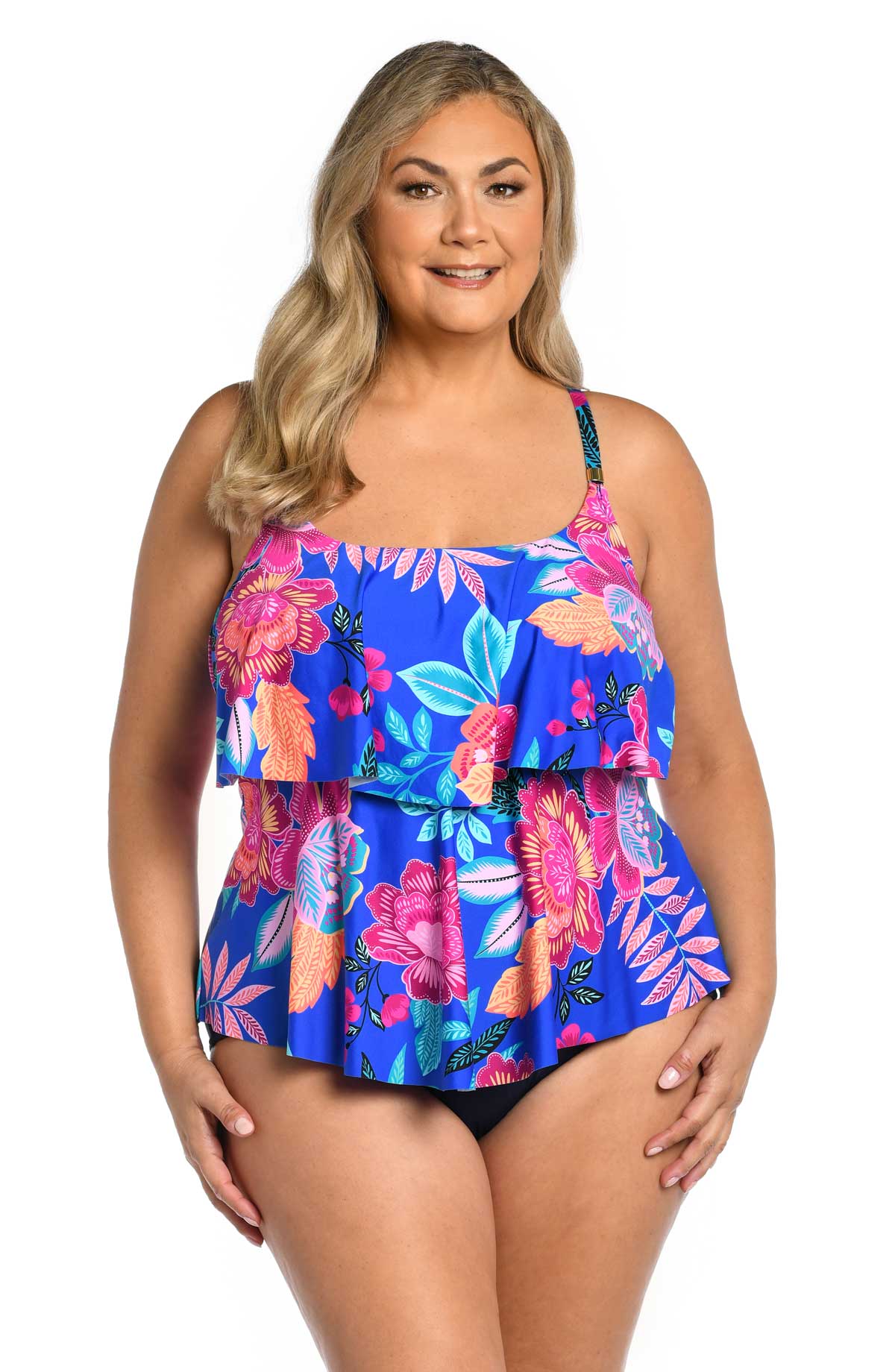 Plus Size Swimsuits for Women Two Piece Tankini Swimsuit Floral