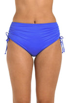 24th & Ocean: Solid Mid Rise Adjustable Side Tie Bikini Bottom - PERI