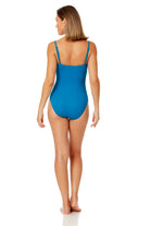 Anne Cole: One Piece Solid Classic Pucker Rib Lingerie Maillot Swimsuit