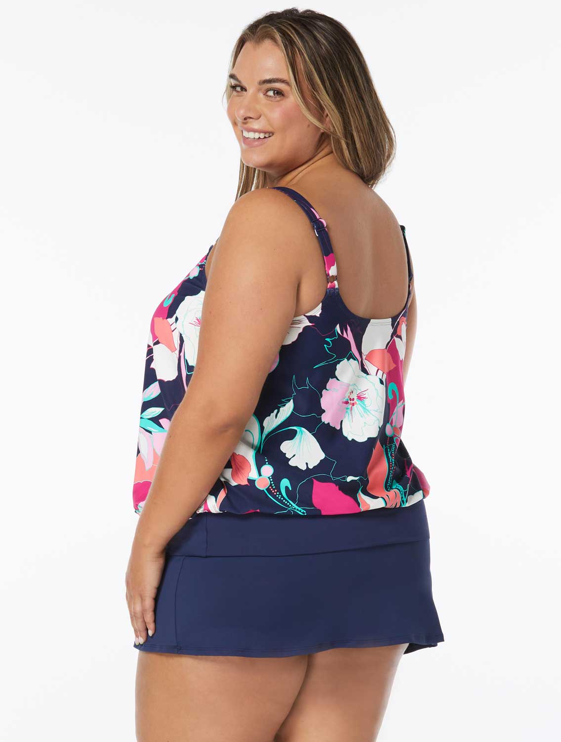 Beach House Plus Size Avalon Floral Sarah Blouson Tankini Top