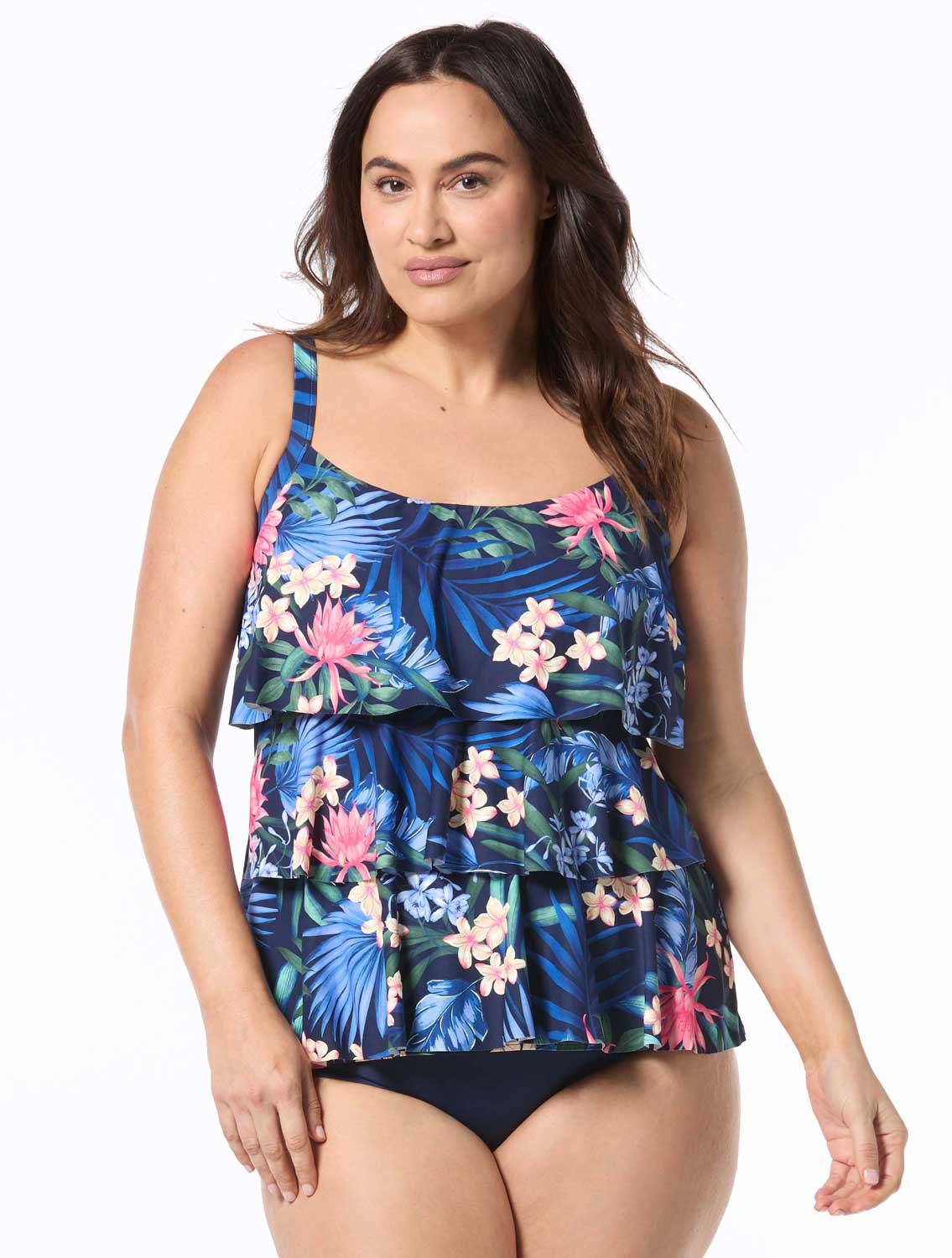 Beach House Plus Size Monterey Tropical Admiral Jane Ruffle Tiered Ta Swim City