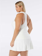 Beach House: Plus Size Pique Solid Ruffle Trim Tankini Top