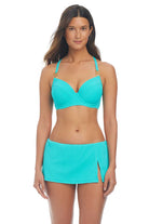 Bleu: Pique Ole Solid Over The Shoulder Underwire D Cup Bra