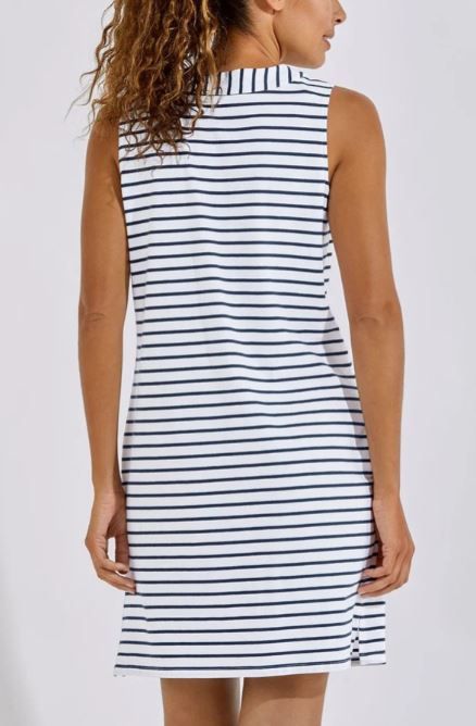 Coolibar: Oceanside Stripe Tank Dress UPF 50+