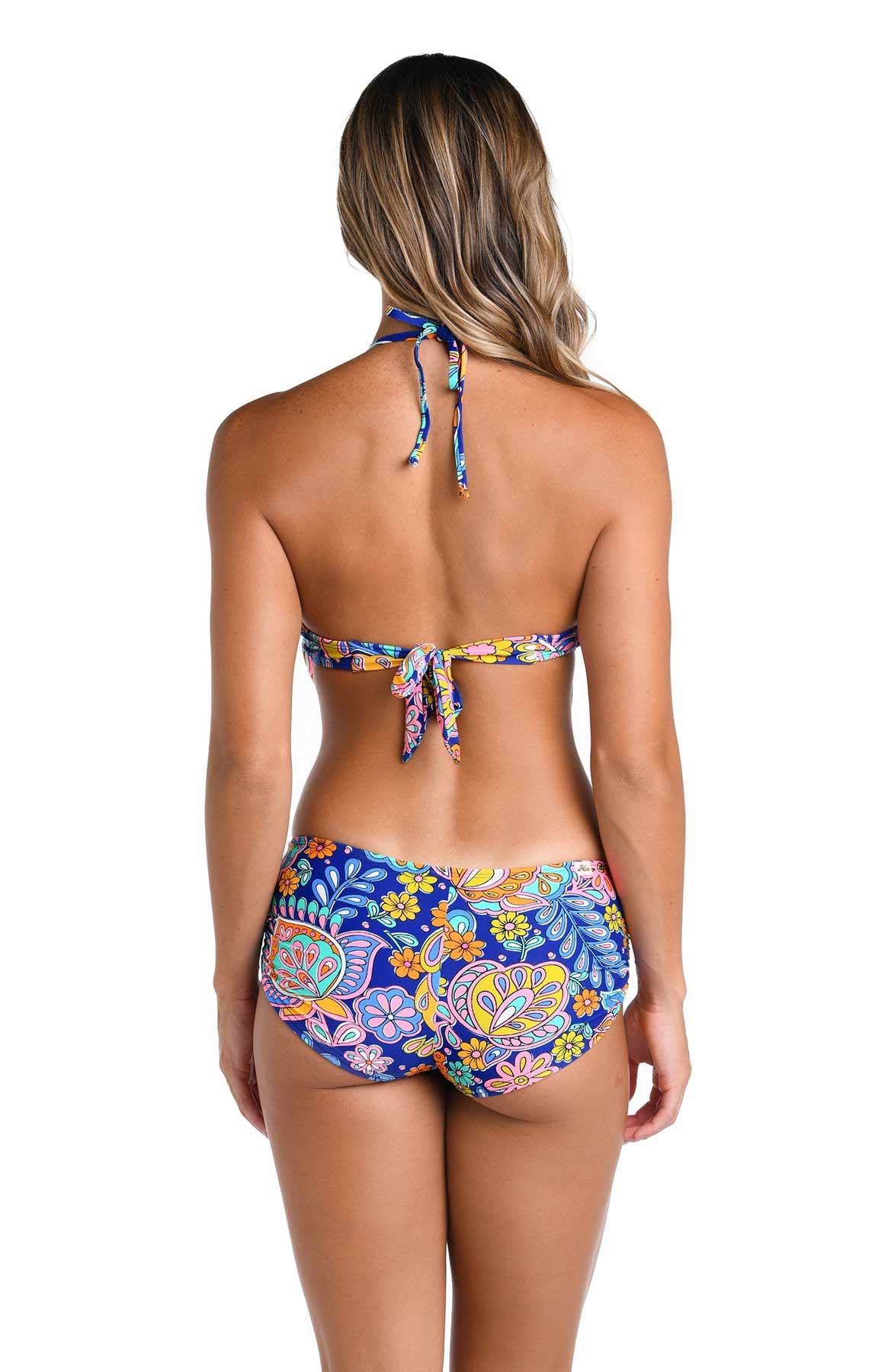 Clairette Zip-Up Swim Top in Calypso Bloom, Bikini