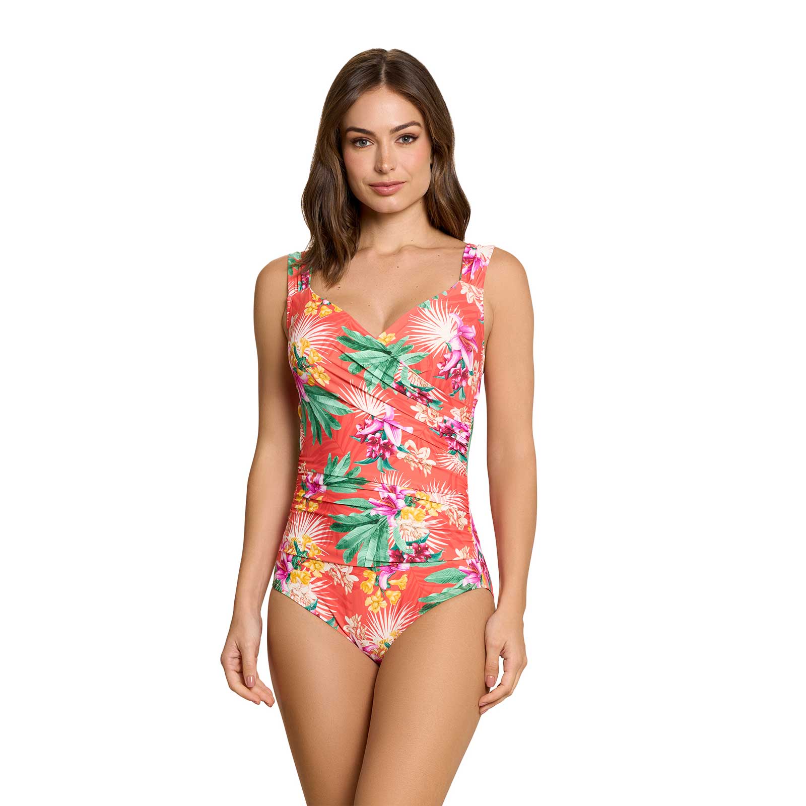 Jantzen One Piece Floating Gardens Surplice Swimsuit