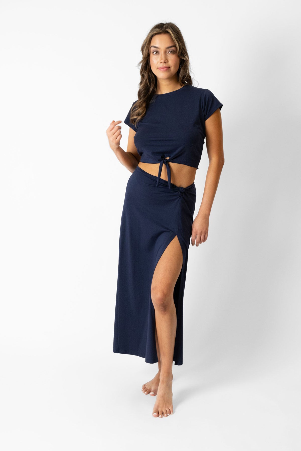 Laguna Beach Side Knot Skirt Navy S
