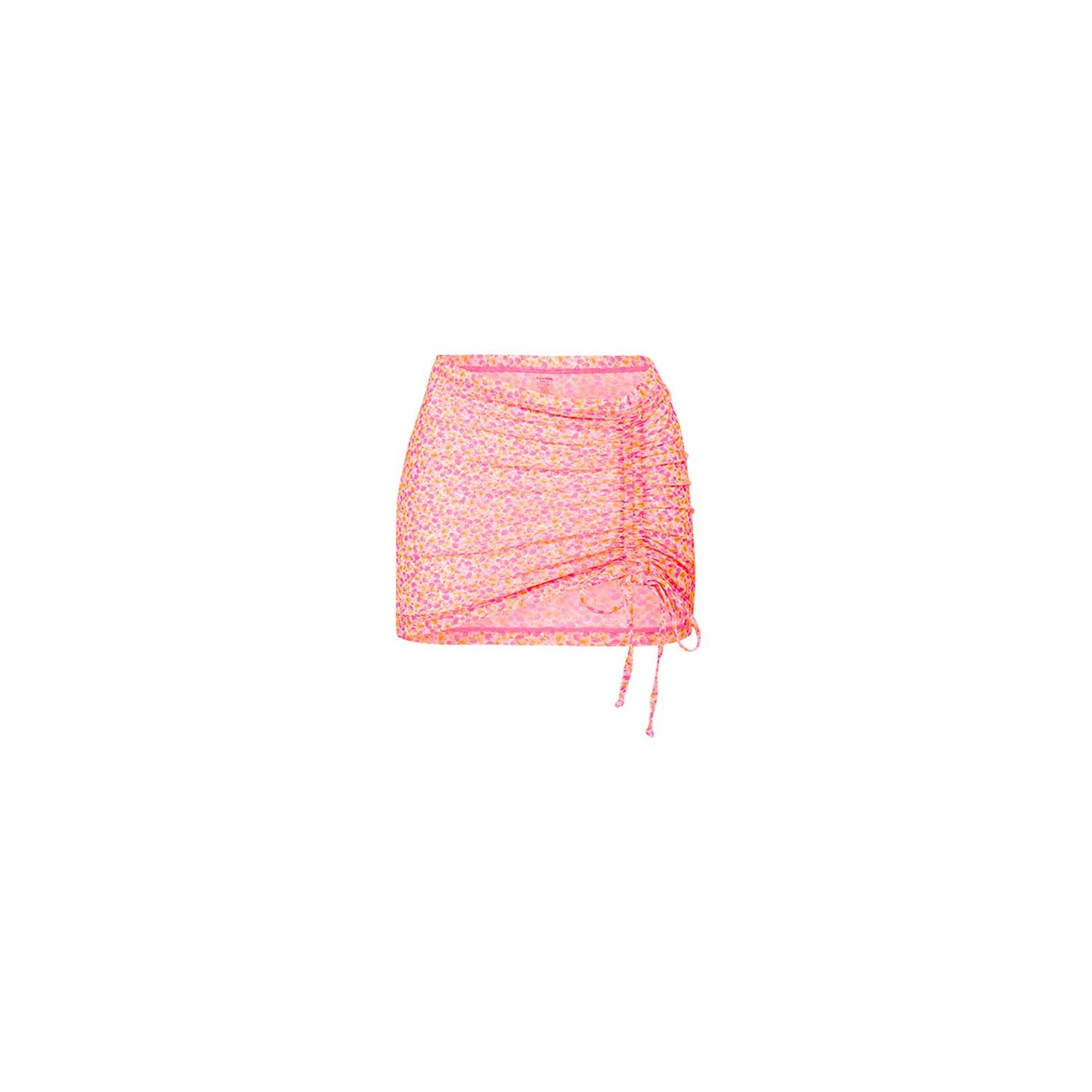 Kulaini Kinis: Sherbert Shimmer Ruched Mesh Mini Skirt