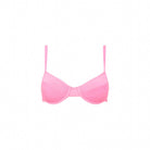 Kulani Kinis: Taffy Pink Ribbed Ditzy Underwire Bra Bikini Top