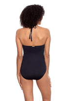 Lauren: One Piece Beach Club Solids High Neck - BLACK