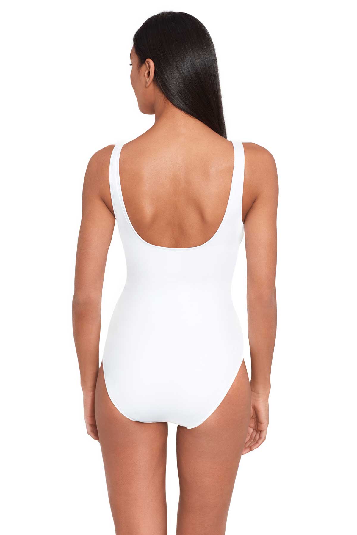 Lauren: One Piece Beach Club Solids Ring Underwire - WHITE