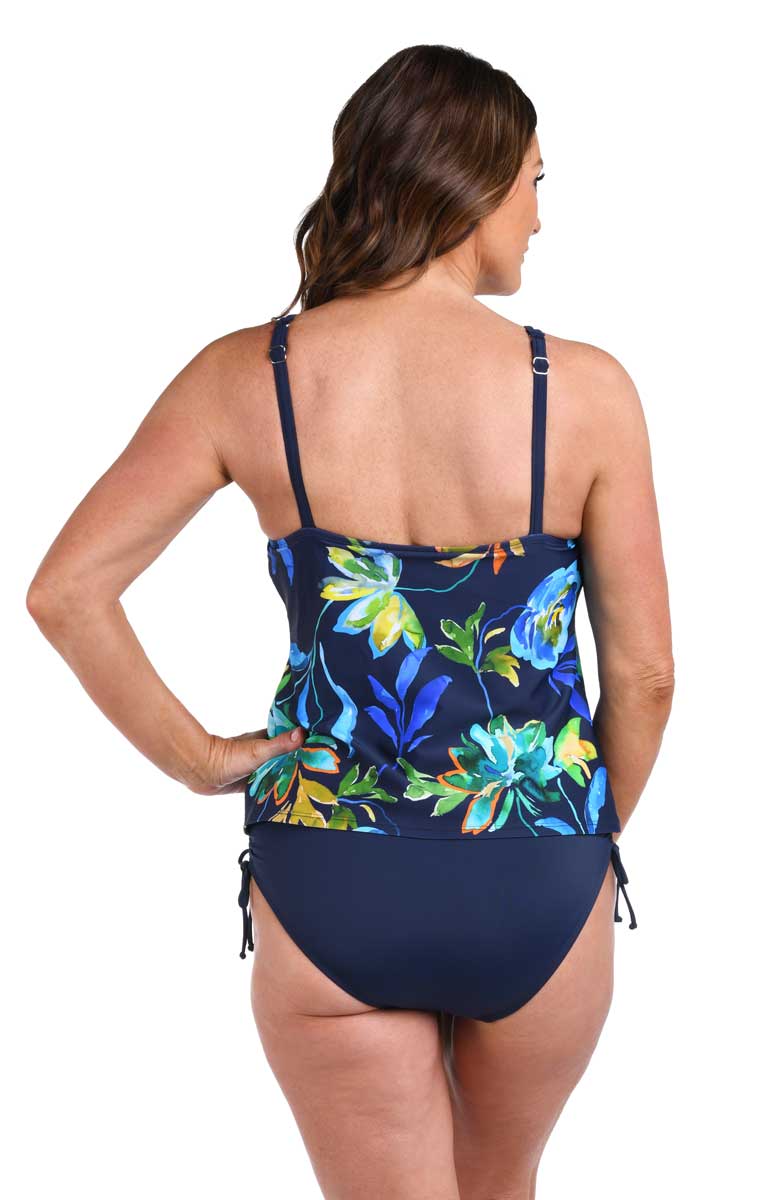 Maxine: Indigo Vineyard High Neck Tankini Top