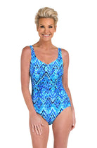 Maxine: One Piece Artisan Ikat Side Shirred Mio Swmsuit