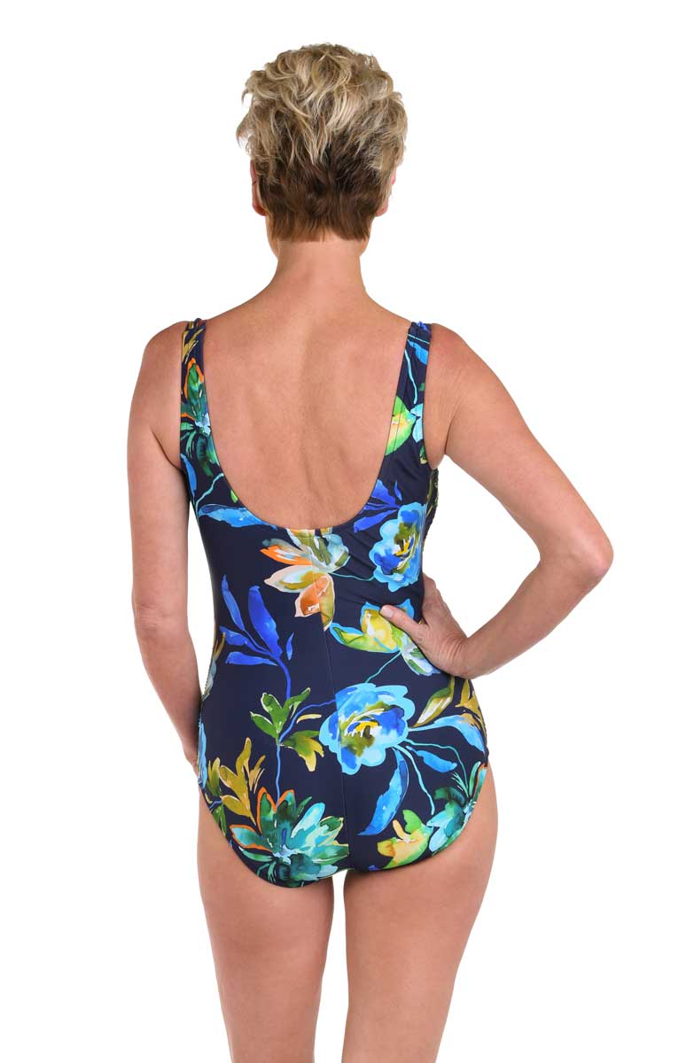 Maxine: One Piece Indigo Vineyard Side Shirred Mio Swimsuit