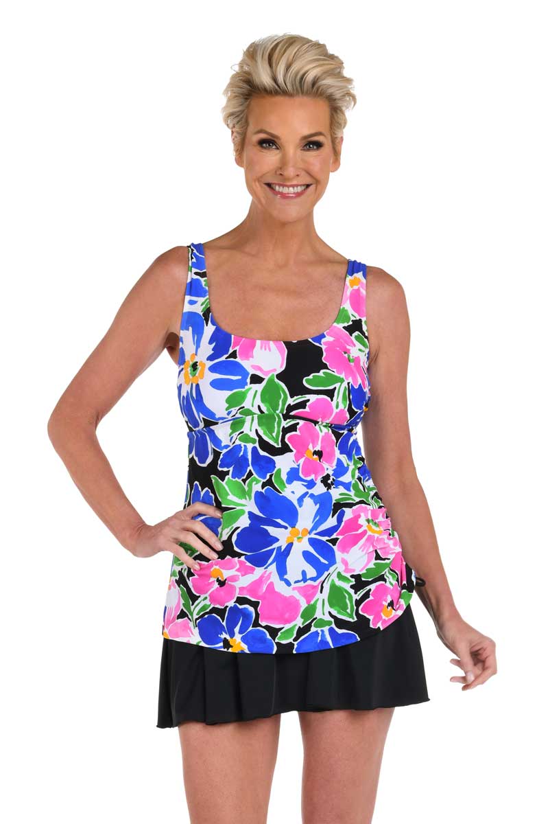 Maxine: One Piece Sum Splash Adjustable Tank Swimdress