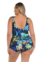 Maxine: Plus Size One Piece Indigo Vineyard Mio Swimsuit