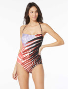 Vince Camuto: One Piece Riviera Palm Bandeau Swimsuit