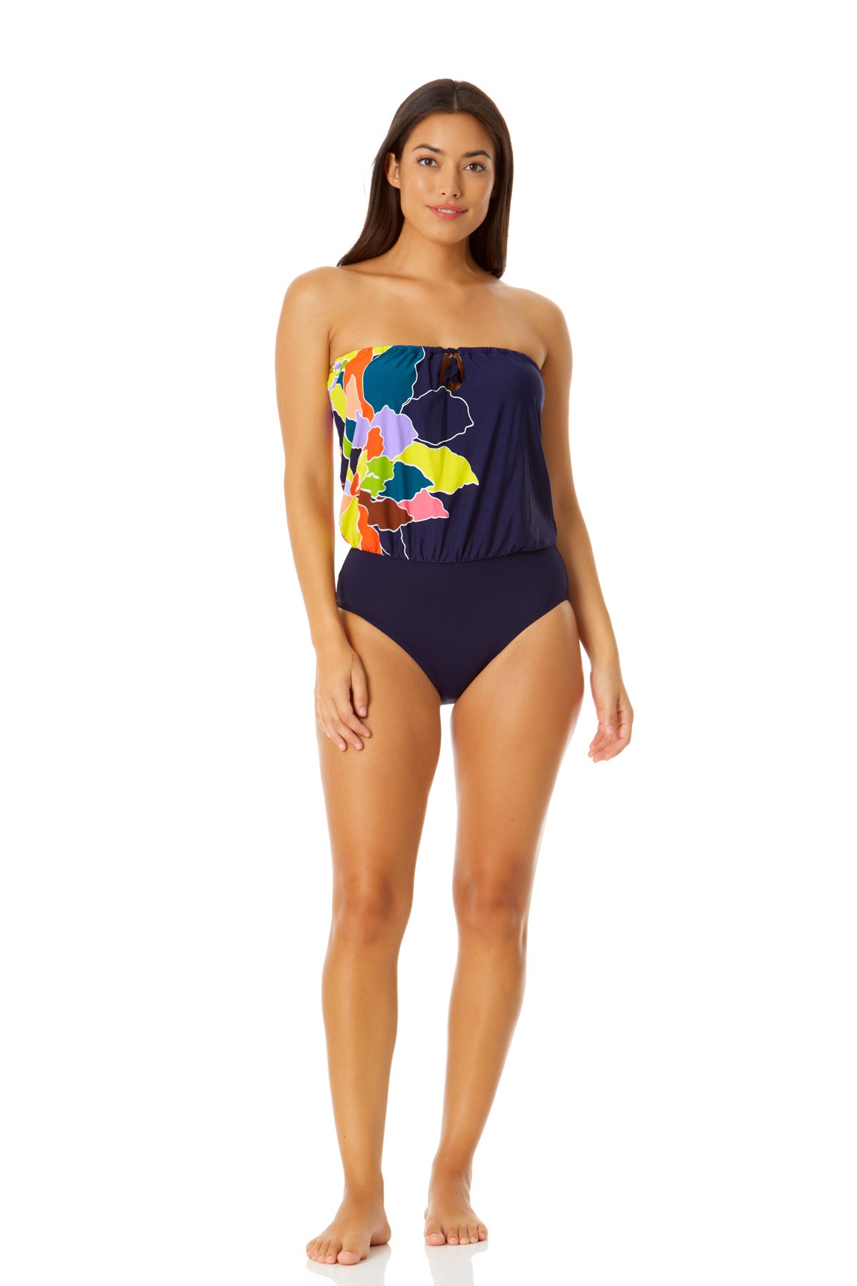 Anne Cole: One Piece Petal Party Bandeau Blouson – Swim City